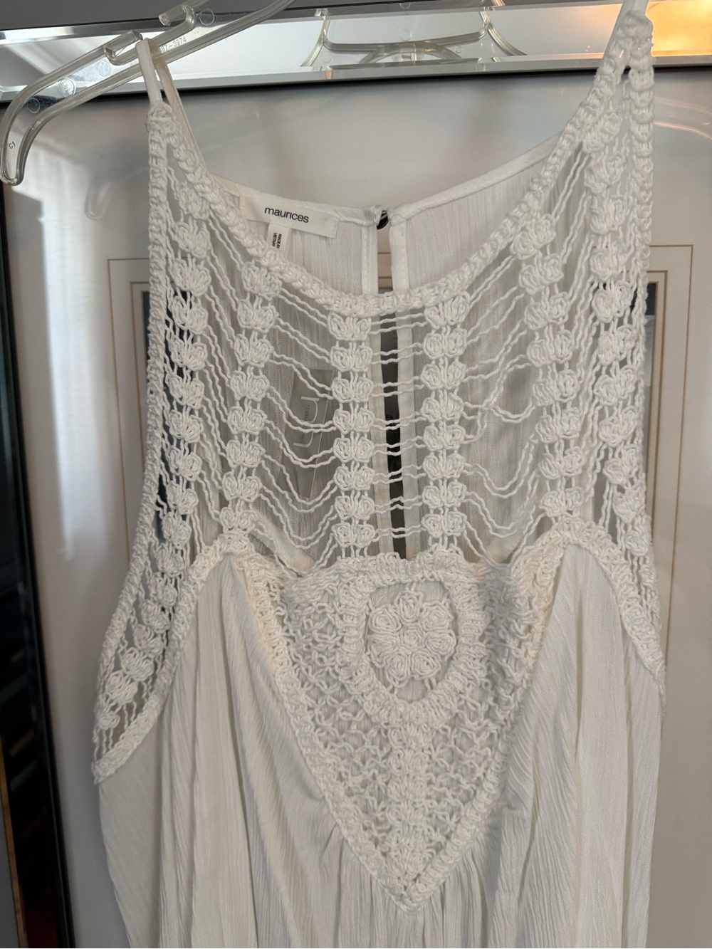Maurices White Crochet Maxi Top
